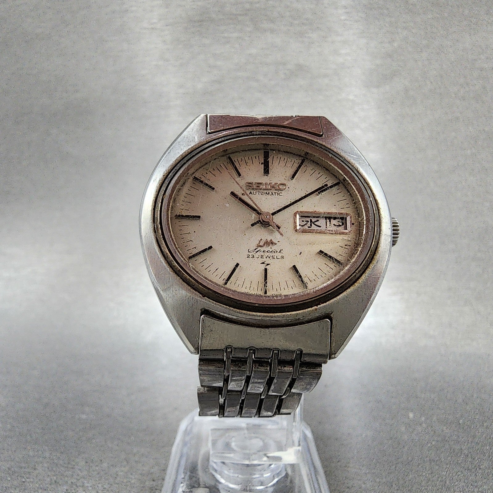 Seiko Lord Matic Special Watch Men 37mm White Dial Silver Daydate 52065040 PART6