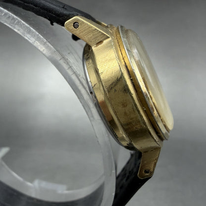 Seiko Automatic Watch Women 24mm Champagne Dial Gold Tone Date 2205-0599 READ!!!3