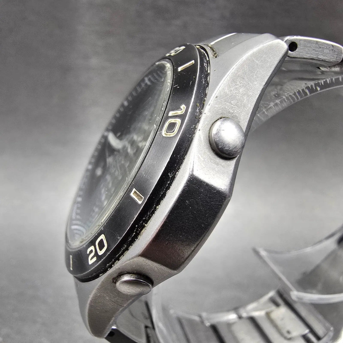 Casio Overland Watch Men 42mm Black Dial Steel Date Solar Round OVW-110 READ!!!J7