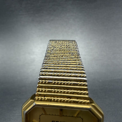 Gruen Precision Tank Watch Men 28mm Gold Dial Gold Tone Octagon New Battery VTG4