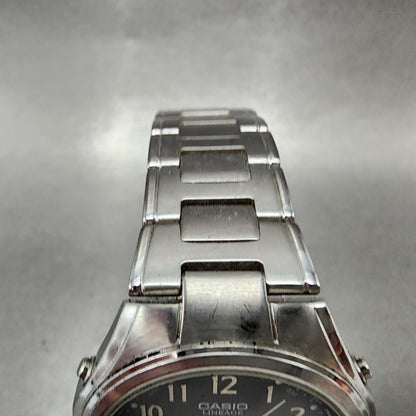 Casio Lineage Watch Men 38mm Black Dial Steel Date Atomic Solar World Time Runs4
