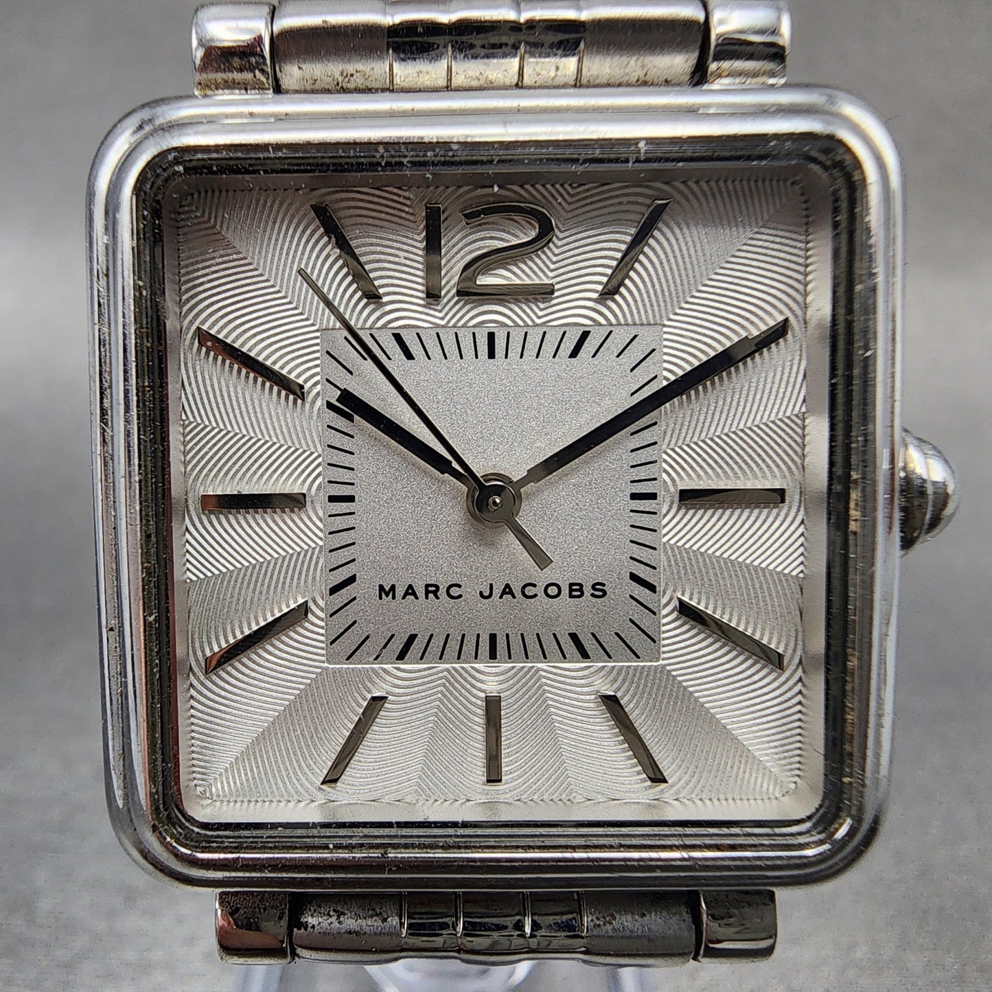 Marc Jacobs Watch Women 30mm White Dial Silver Tone Square MJ3461  New Battery1