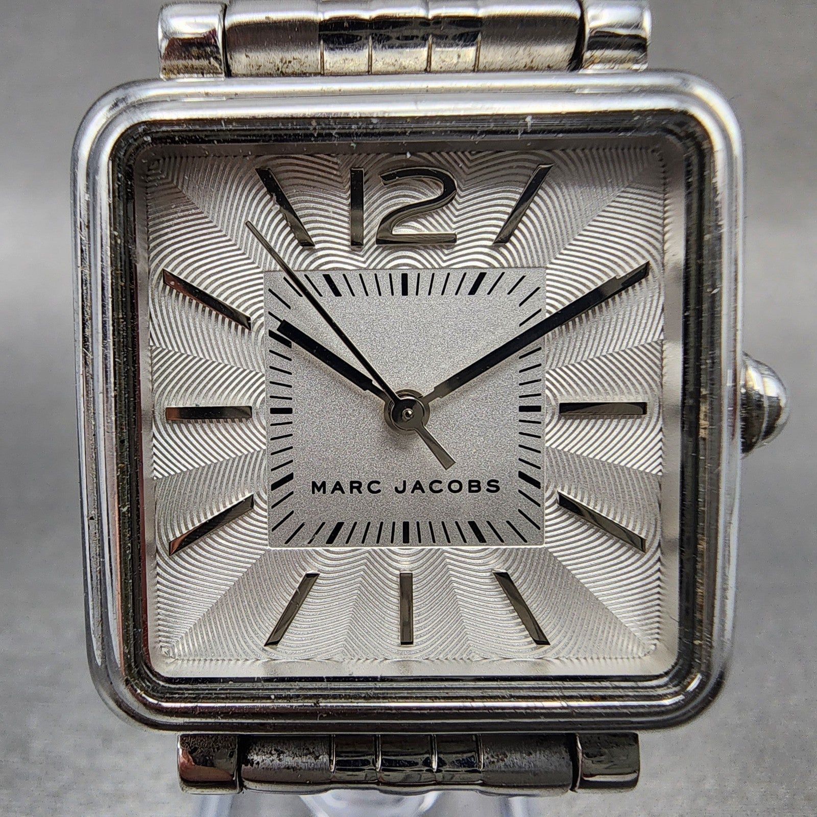 Marc Jacobs Watch Women 30mm White Dial Silver Tone Square MJ3461  New Battery1