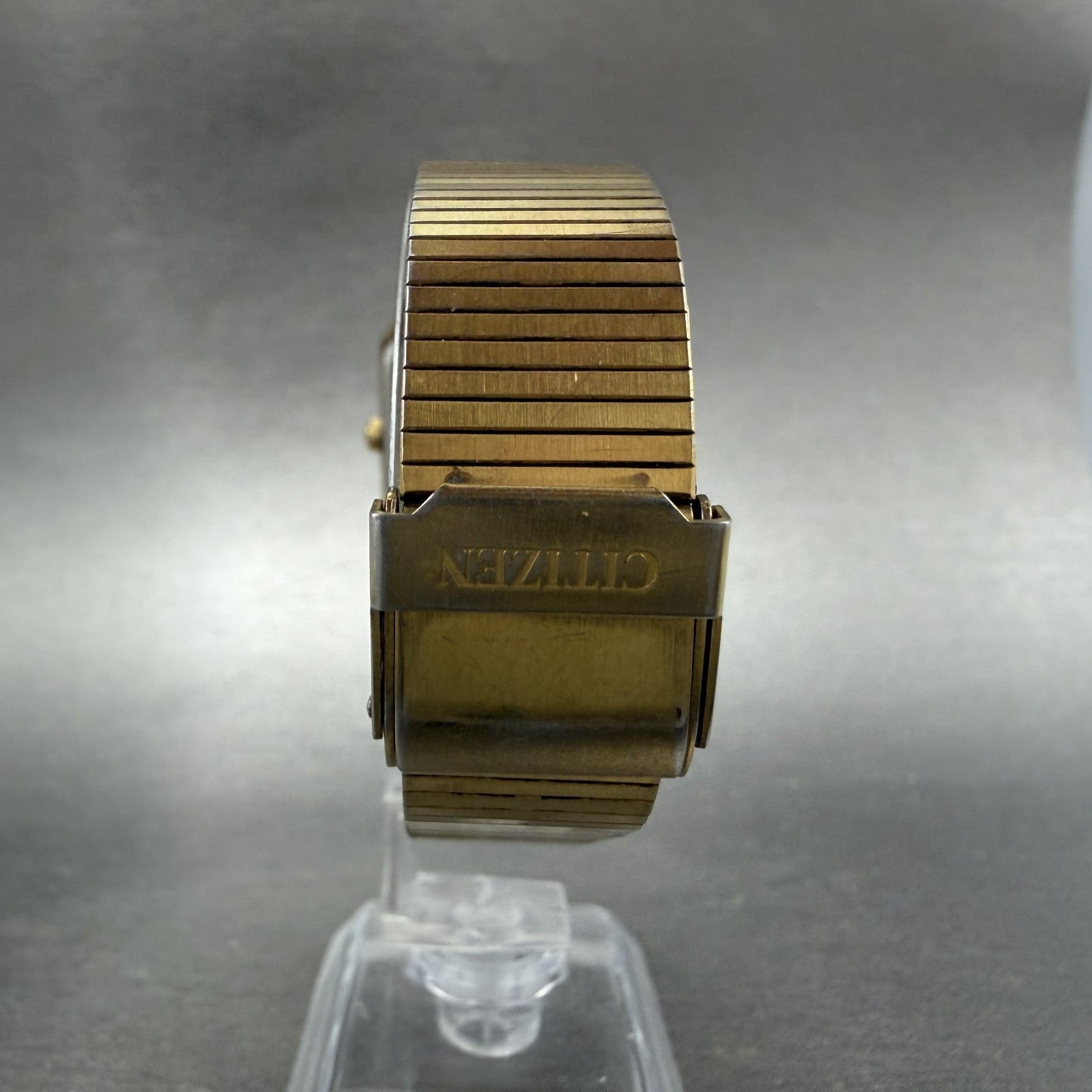 Citizen Tank Watch Men 25mm Champagne Dial Gold Tone 4031-892658 New Battery abs7