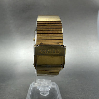 Citizen Tank Watch Men 25mm Champagne Dial Gold Tone 4031-892658 New Battery abs7