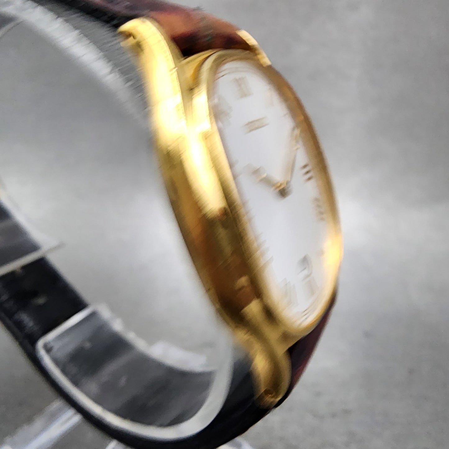 Seiko Tank Watch Men 29mm Silver Dial Gold Tone Date 7n295221 New Battery3