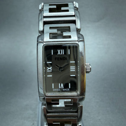 Fendi 1200L Tank Watch Women 16mm Silver Dial Steel Rectangle New Battery W/Box2