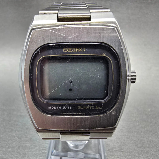 Seiko Digital Watch Men 36mm Steel Month Date Vintage 0532-5009 PARTS VTG0