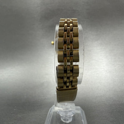 Citizen CQ Watch Women 23mm Black Dial Gold Tone Daydate 6000-S38231 NewBatteryA7