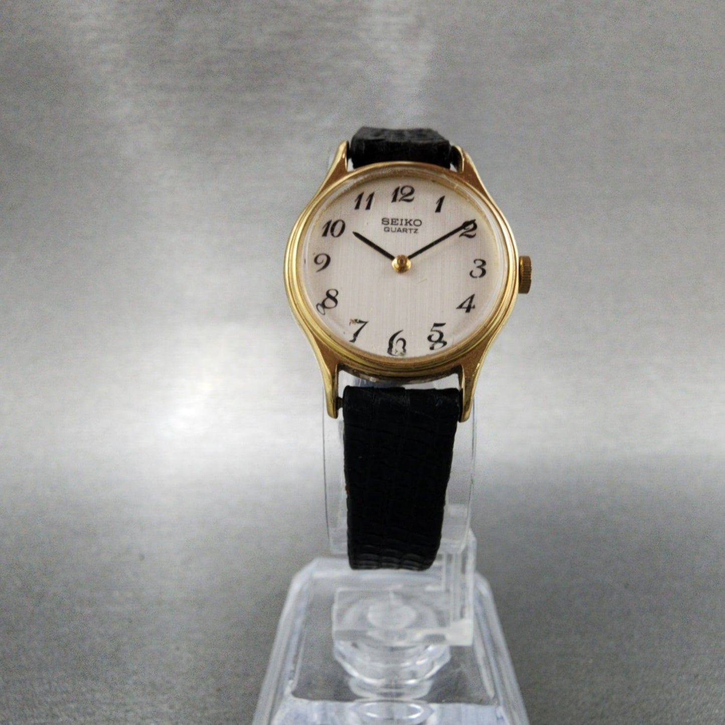 Seiko Watch Women 22mm White Dial Gold Tone Round 54200049 New Battery VTG5
