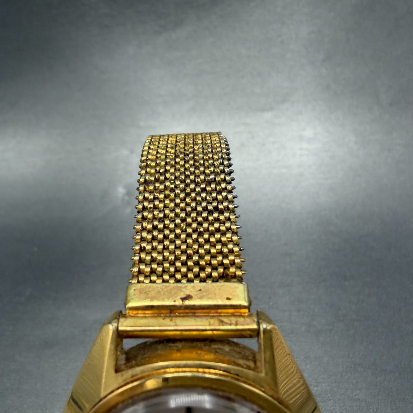 Citizen CQ Crystron Watch Men 38mm Silver Dial Gold Tone Daydate 4-860250 NewBat4