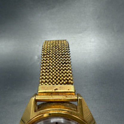 Citizen CQ Crystron Watch Men 38mm Silver Dial Gold Tone Daydate 4-860250 NewBat4