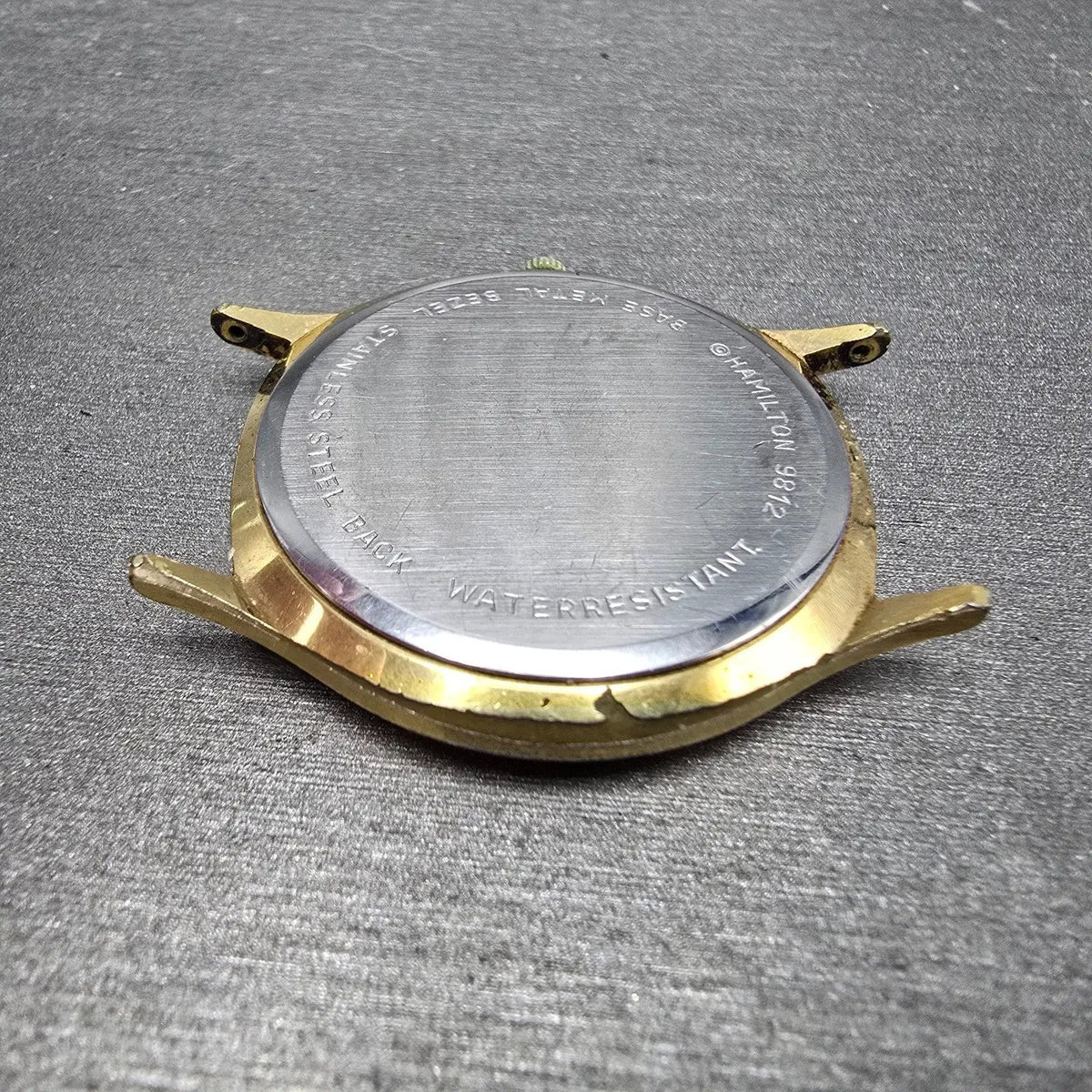 Hamilton Watch Men 34mm Champagne Dial Gold Round 9812U Operating Engineer PARTS9