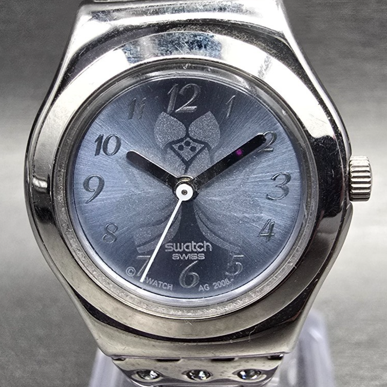 Swatch Flower Box Watch Women 25mm Blue Dial Silver Tone YSS222G New Battery1