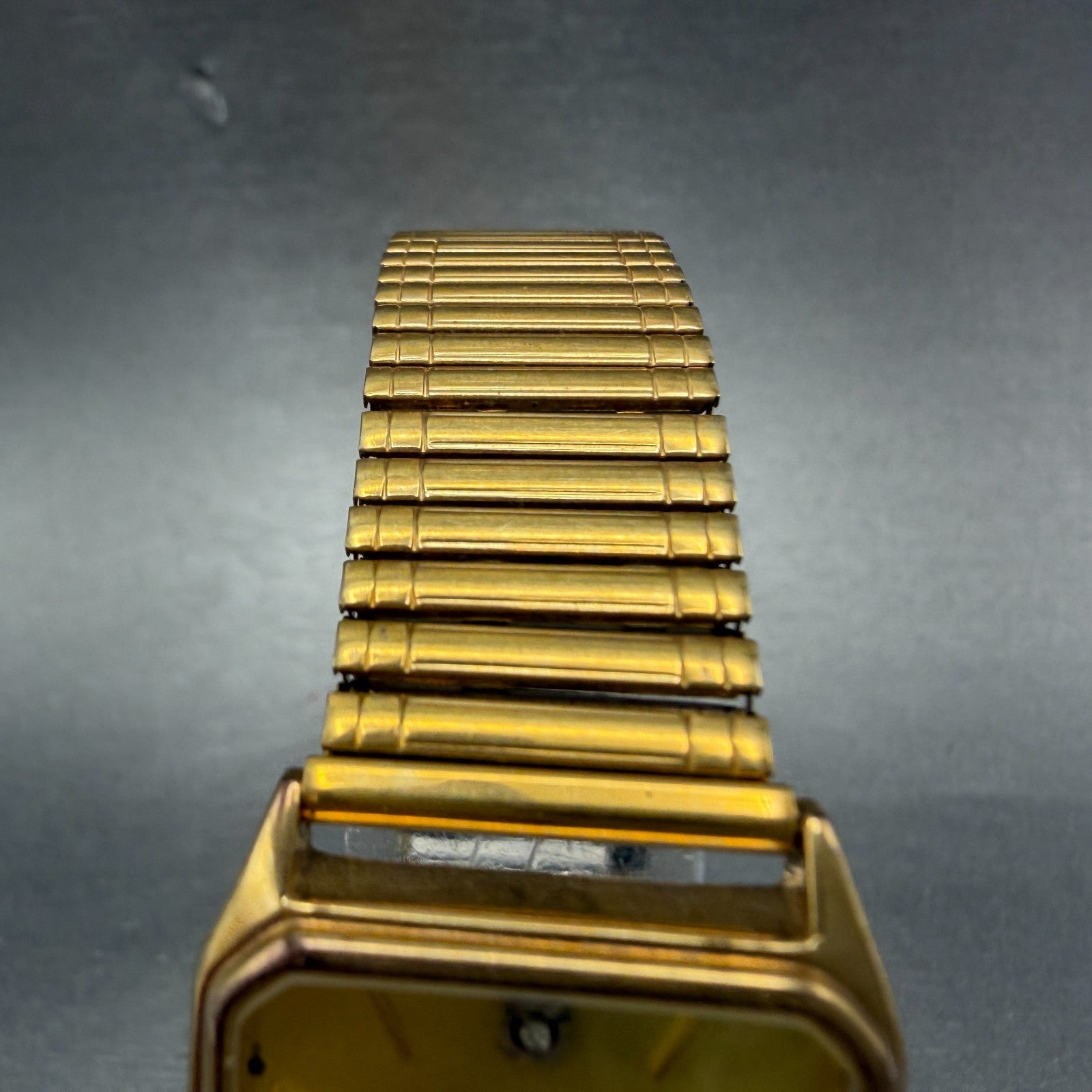 Lucien Piccard Dufonte Tank Watch Men 26mm Gold Dial Gold Tone Rectangle New Bat4