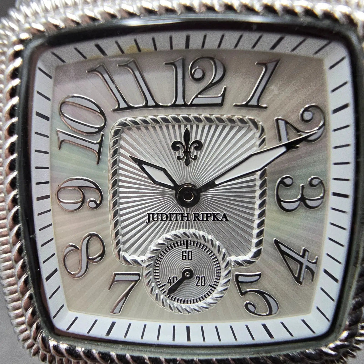 Judith Ripka Tank Watch Women 33mm MOP Dial Silver Tone Small Seconds New Batt1