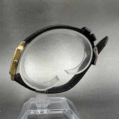 Seiko Watch Men 31mm Champagne Dial Gold Tone Rectangle 5931-5470 New Battery6