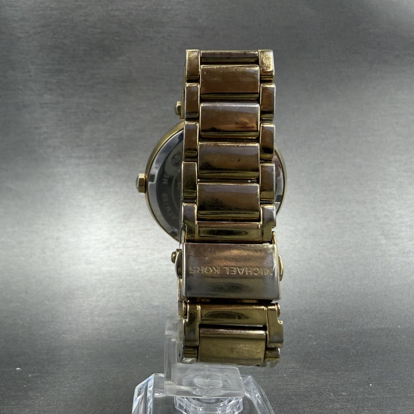 Michael Kors Watch Women 39mm MOP Dial Gold Tone Date Round MK-5071 New Batt7