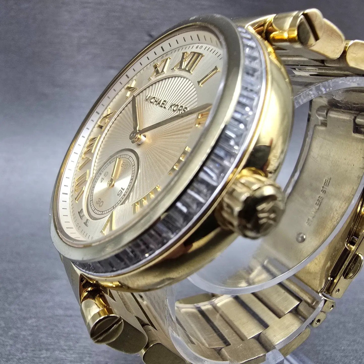 Michael Kors Skyler Watch Women 41mm Champagne Dial Gold Tone MK-5867 New Batt2