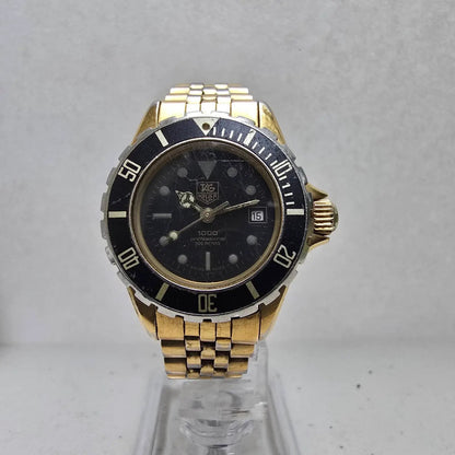 Tag Heuer Professional 1000 Dive Watch Women 28mm Black Dial Gold Date New Batt0