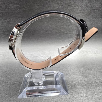 Skagen Watch Women 22mm Silver Dial Silver Tone Round 358XSSLBC New Battery LK6