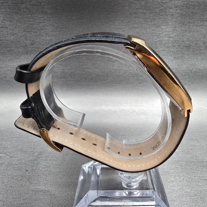 Skagen Watch Men 33mm Black Dial Rose Gold Date Rectangle 984LRLB New Battery8