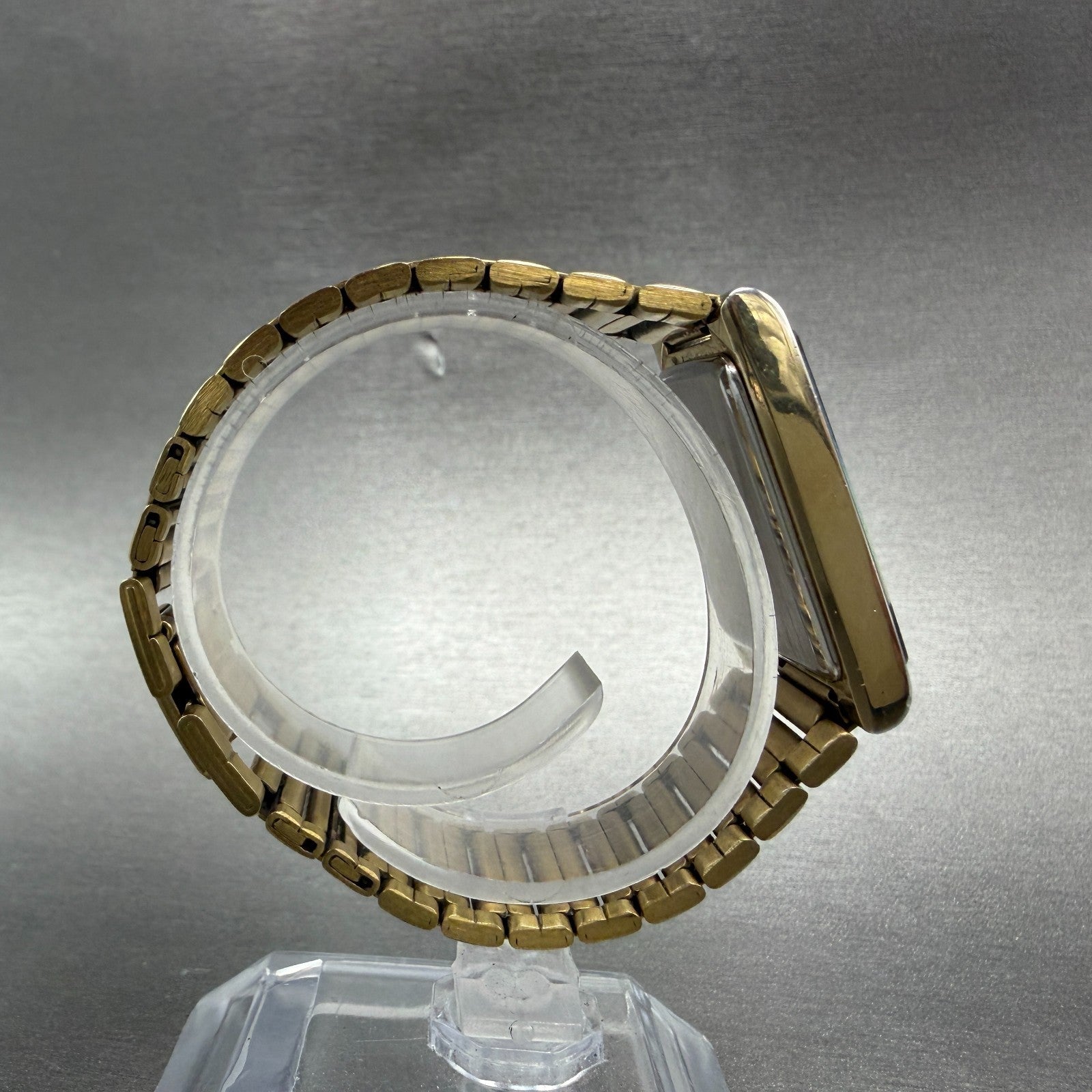Citizen CQ Tank Watch Men 25mm Black Dial Gold Tone 6020-G08334 New Battery VTG8