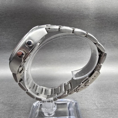 Fossil Big Tic Dragon Watch Men 38mm Red Dial Silver Tone Oval JR-8161 New Batt6
