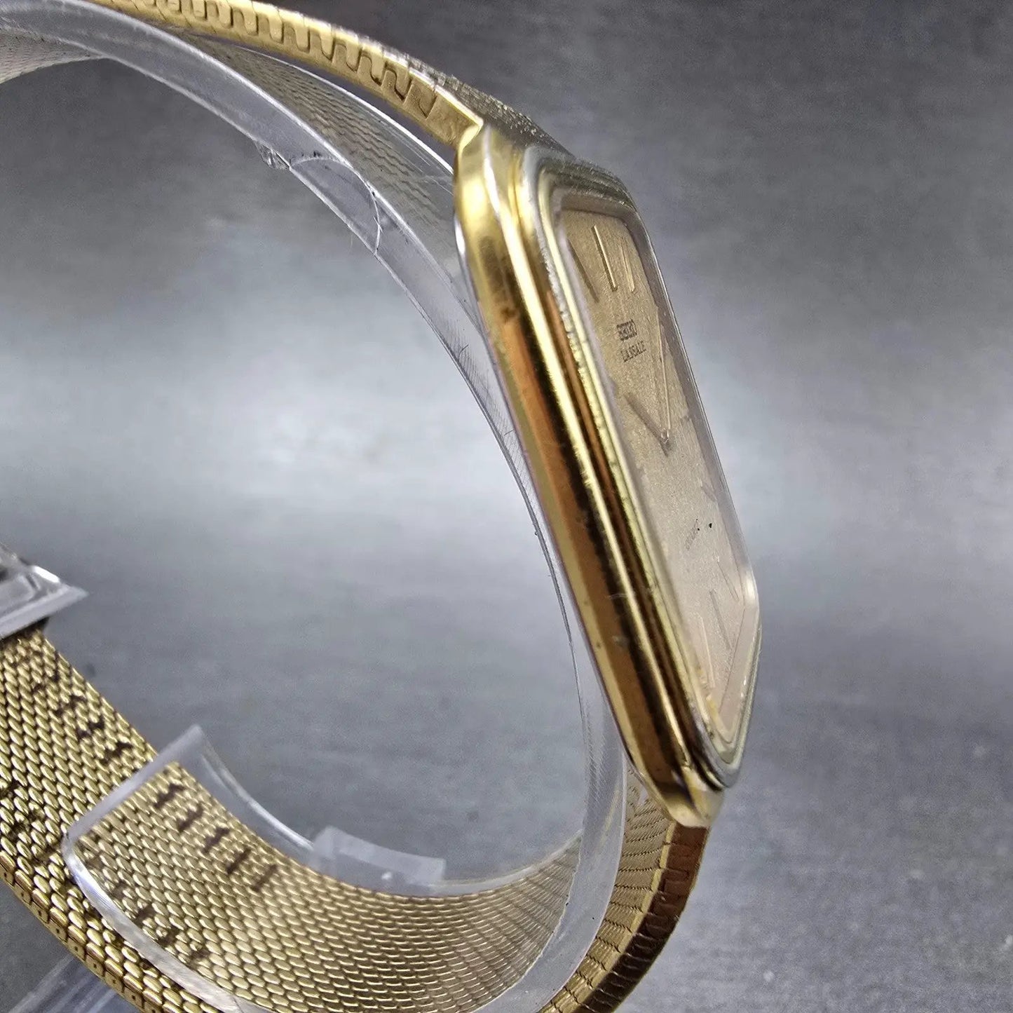 Seiko Lassale Tank Watch Men 27mm Champagne Dial Gold Tone 9300-5159 PARTS VTG4