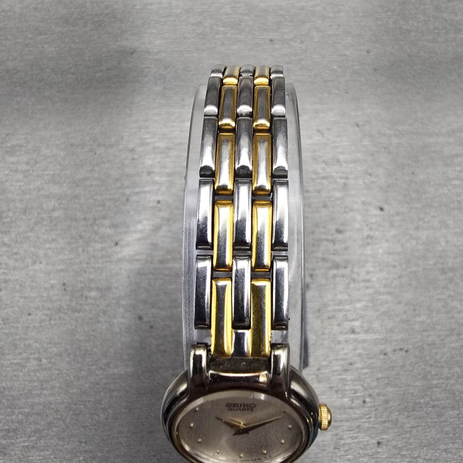 Seiko Watch Women 20mm Silver Dial Two Tone Round 1N00-0G69 New Battery Vintage4