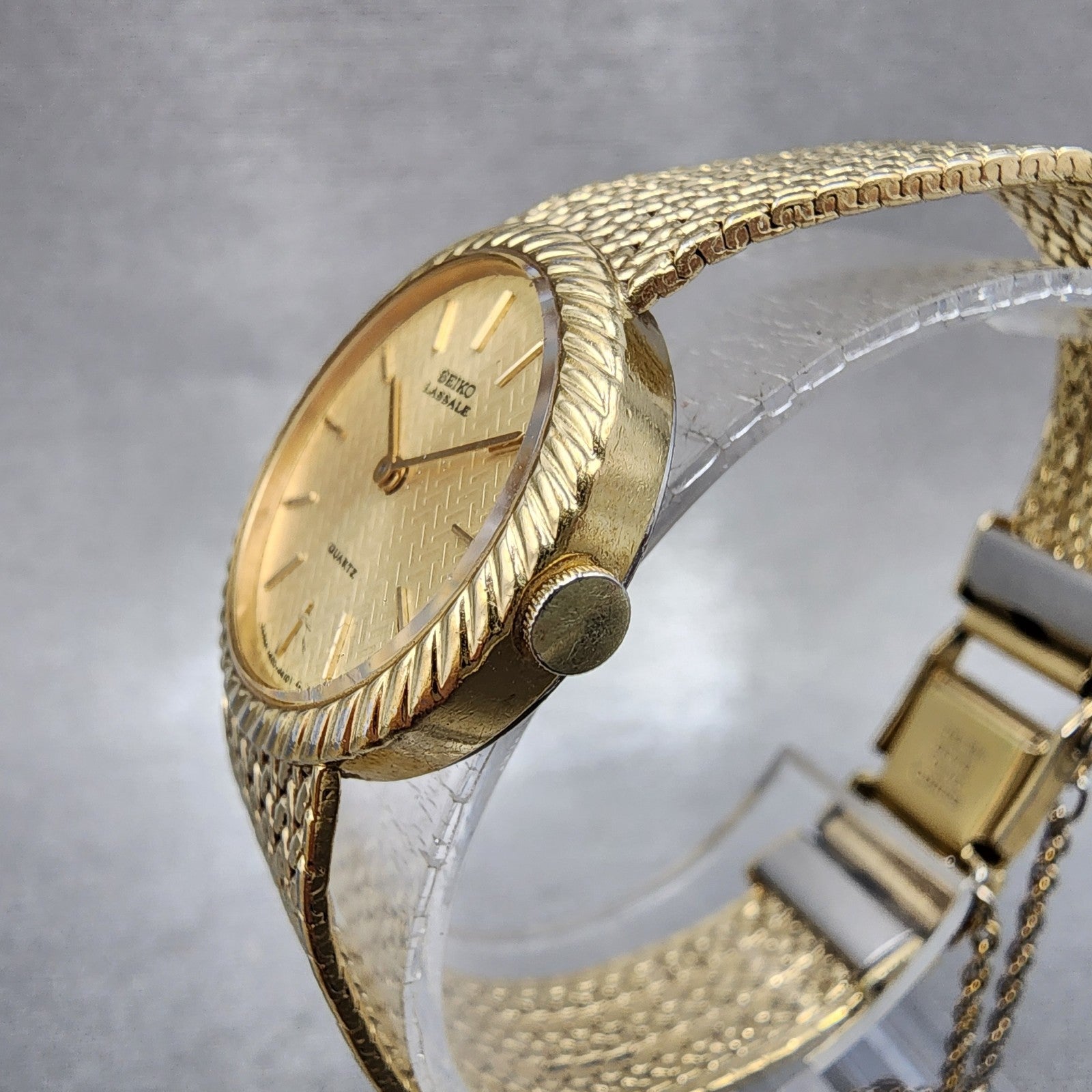 Seiko Lassale Watch Women 22mm Champagne Dial Gold Tone 14000479 New Battery2