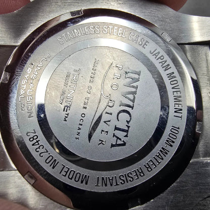 Invicta Pro Diver Watch Men 52mm Blue Dial Silver Tone Date 23482 New Battery7