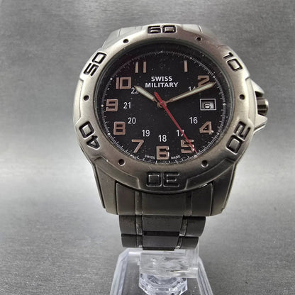 Wenger Swiss Military Dive Watch Men 42mm Black Dial Titanium 59036CU NewBattery5
