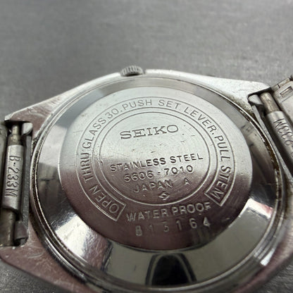 Seiko Lord Matic Watch Men 36mm Silver Dial Silver Tone Daydate READ!!!!!! Runs9