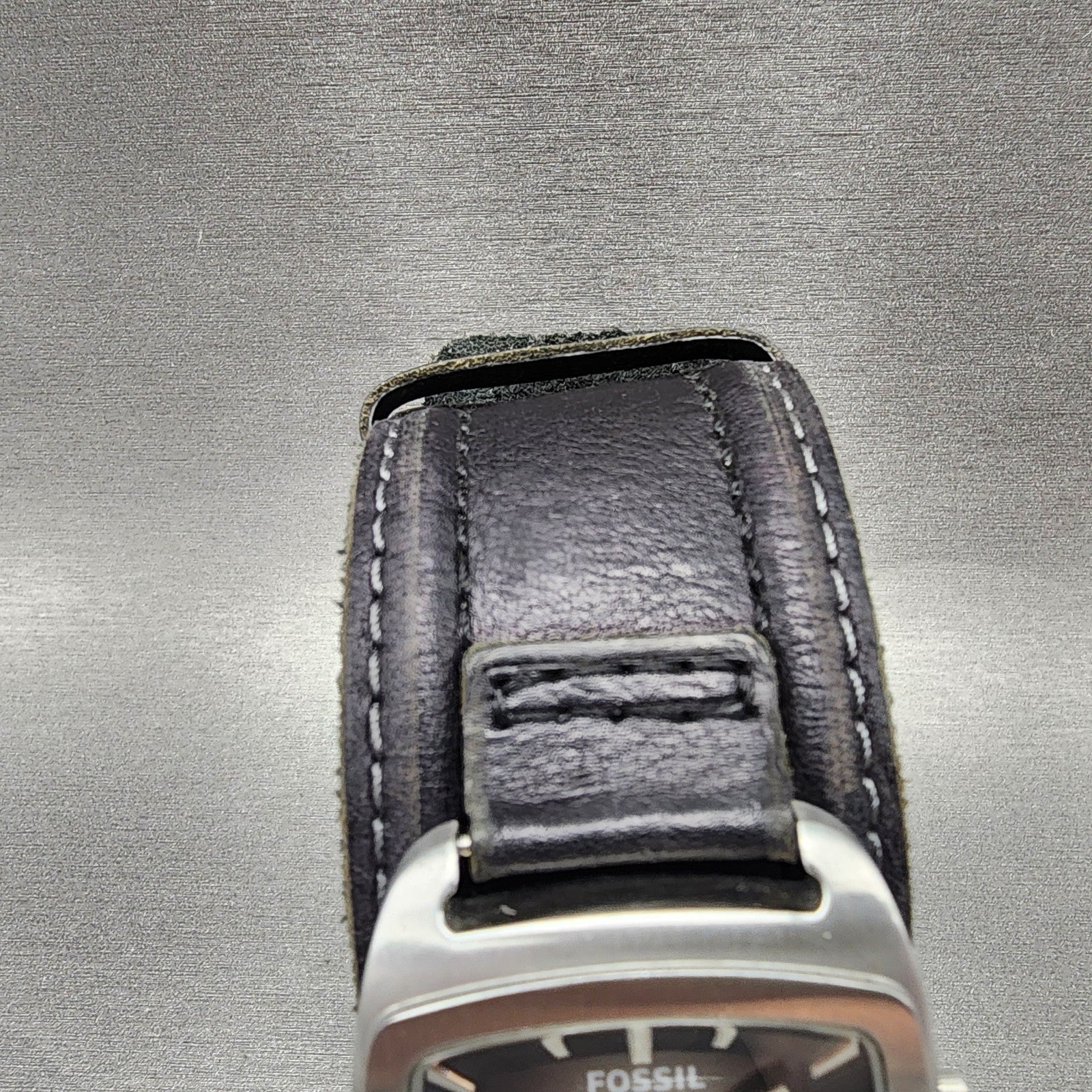 Fossil Watch Men 38mm Gray Dial Silver Tone Date Rectangle JR1054 New Battery4