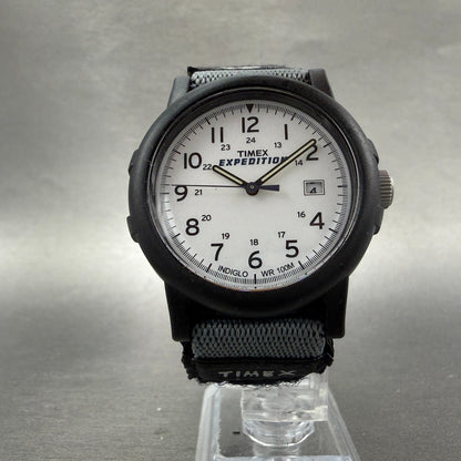 Timex Expedition Camper Watch Men 38mm White Dial Black Tone Date T49713 New Bat5
