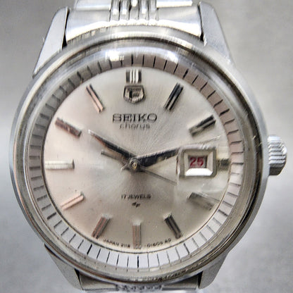 Seiko Chorus Watch Women 26mm Silver Dial Silver Tone Date 21180230 Manual Runs1