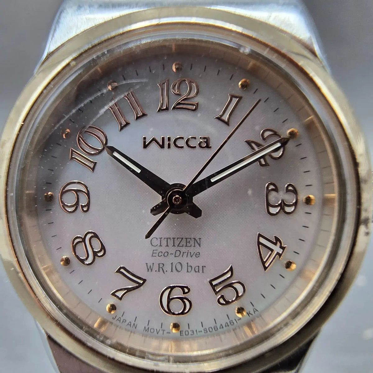 Citizen Eco-Drive Wicca Watch Women 24mm MOP Dial Two Tone Round Works JDM1