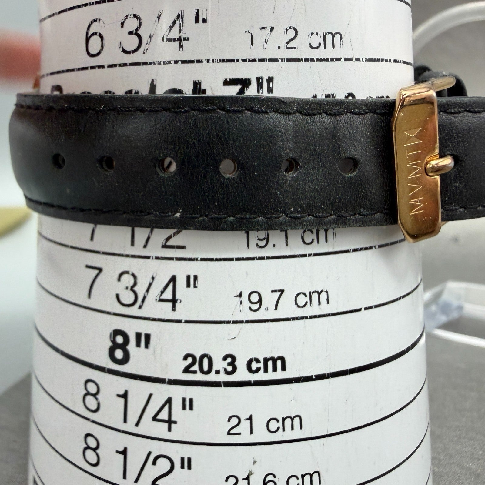 MVMT Boulevard Watch Women 38mm Black Dial Rose Gold Tone Date Leather New BattL10