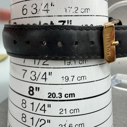 MVMT Boulevard Watch Women 38mm Black Dial Rose Gold Tone Date Leather New BattL10