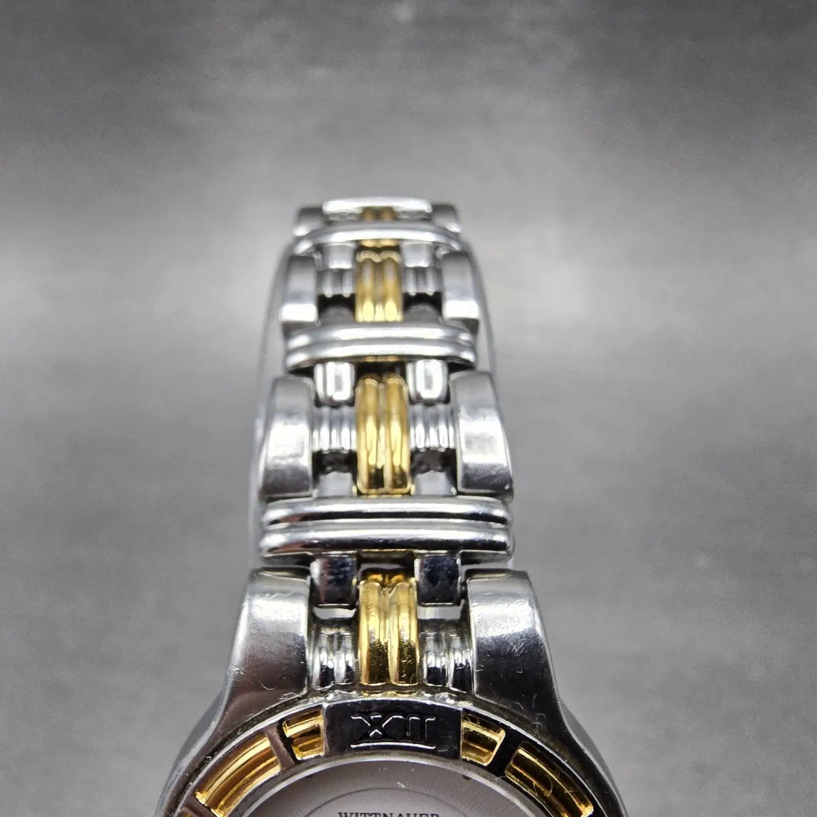 Wittnauer Laureate Watch Women 25mm White Dial Two Tone Date Round New Battery K4