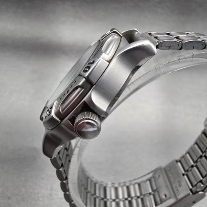 Alba Aqua Gear Dive Watch Women 31mm White Dial Steel Date V782-0060 New Battery2