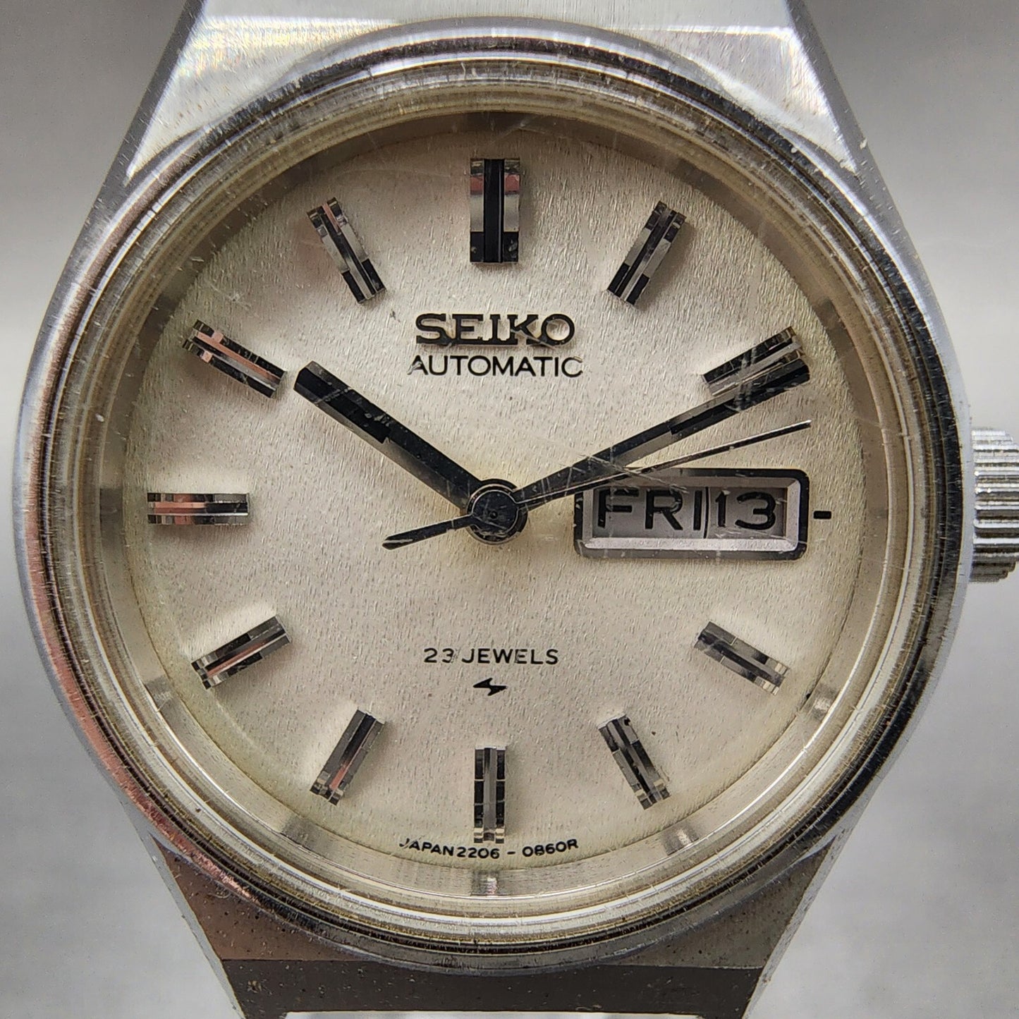 Seiko Automatic Watch Women 26mm White Dial Silver Tone Daydate Round Runs1