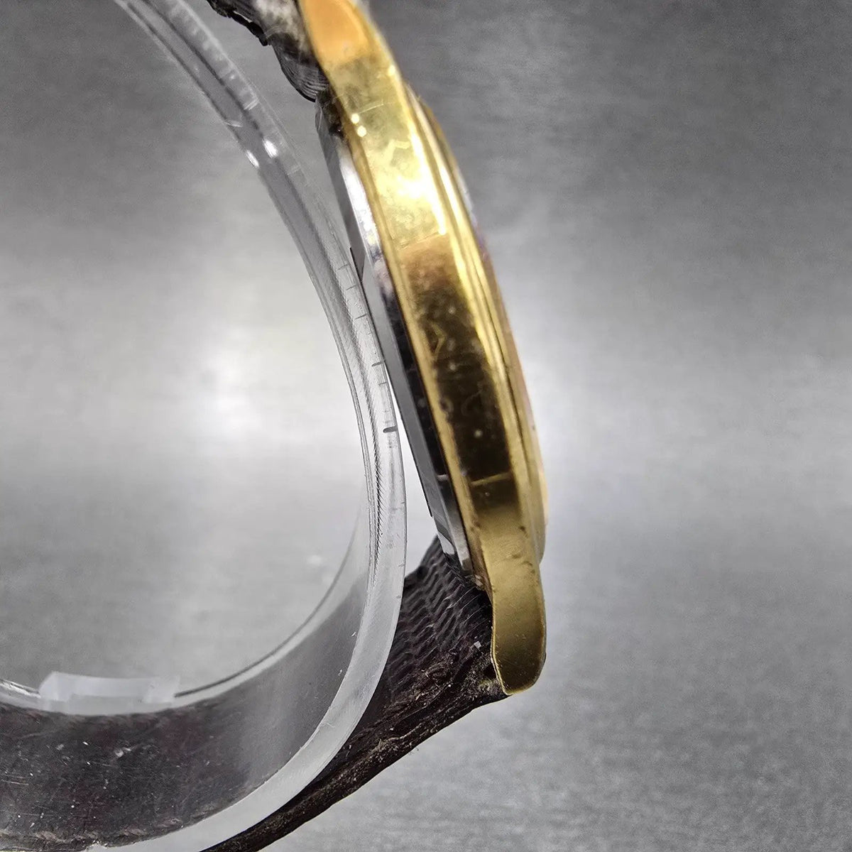 Seiko Watch Men 30mm Gold Dial Gold Tone Round 6530-6140 VTG PARTS4