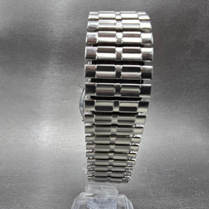 Seiko 5 Automatic Watch Men 37mm Silver Dial Silver Tone Daydate 6119-8080 PARTS9