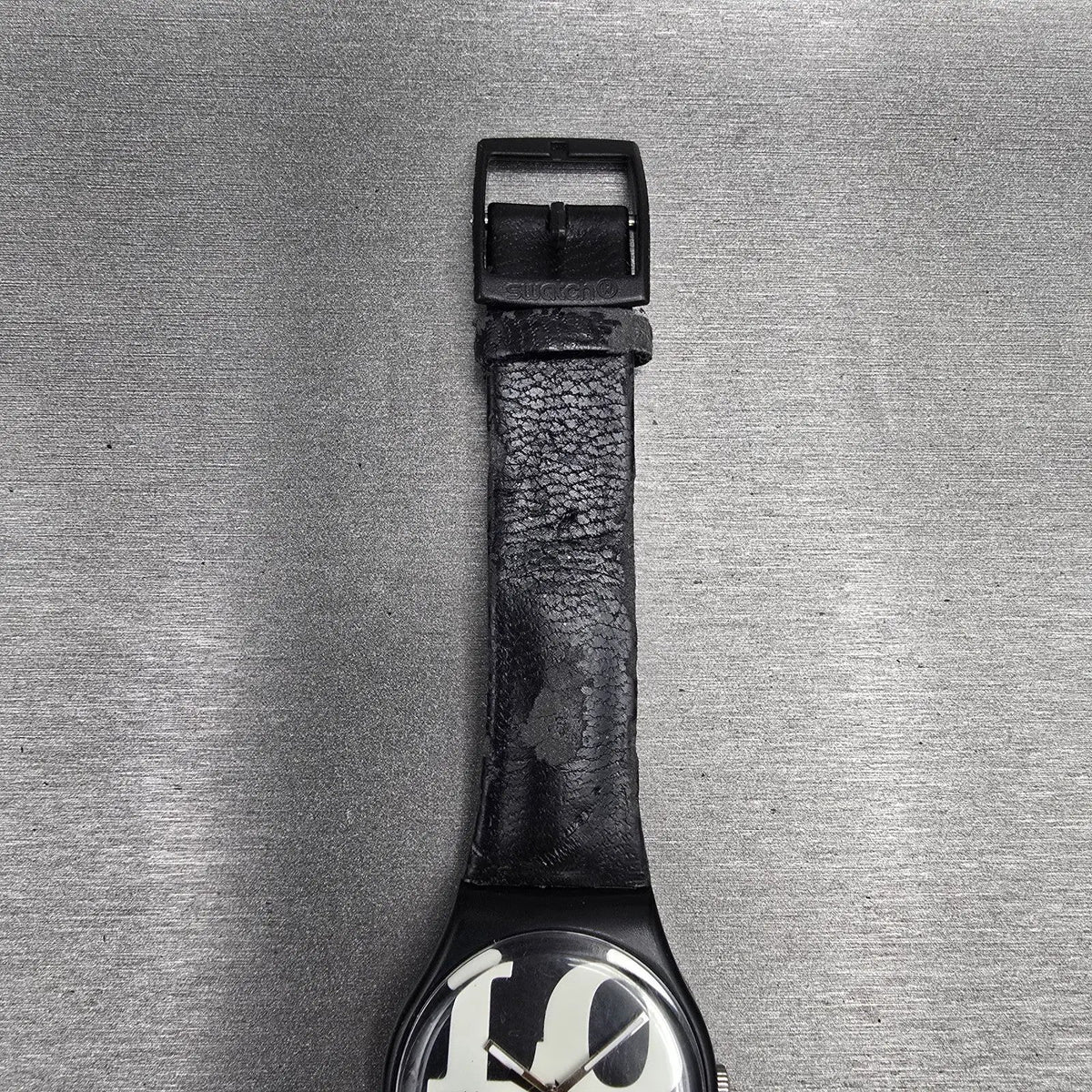 Swatch Enigmatic Love Watch Men 35mm White Dial Black Case Round GB218 New Batt2