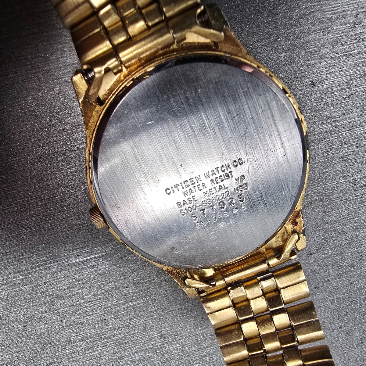 Citizen Watch Men 34mm Silver Dial Gold Tone Daydate Round 6100-S38222 New Batt10