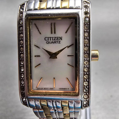Citizen Watch Women 19mm MOP Dial Two Tone Gemmed 5920-S063883 New Battery VTG1