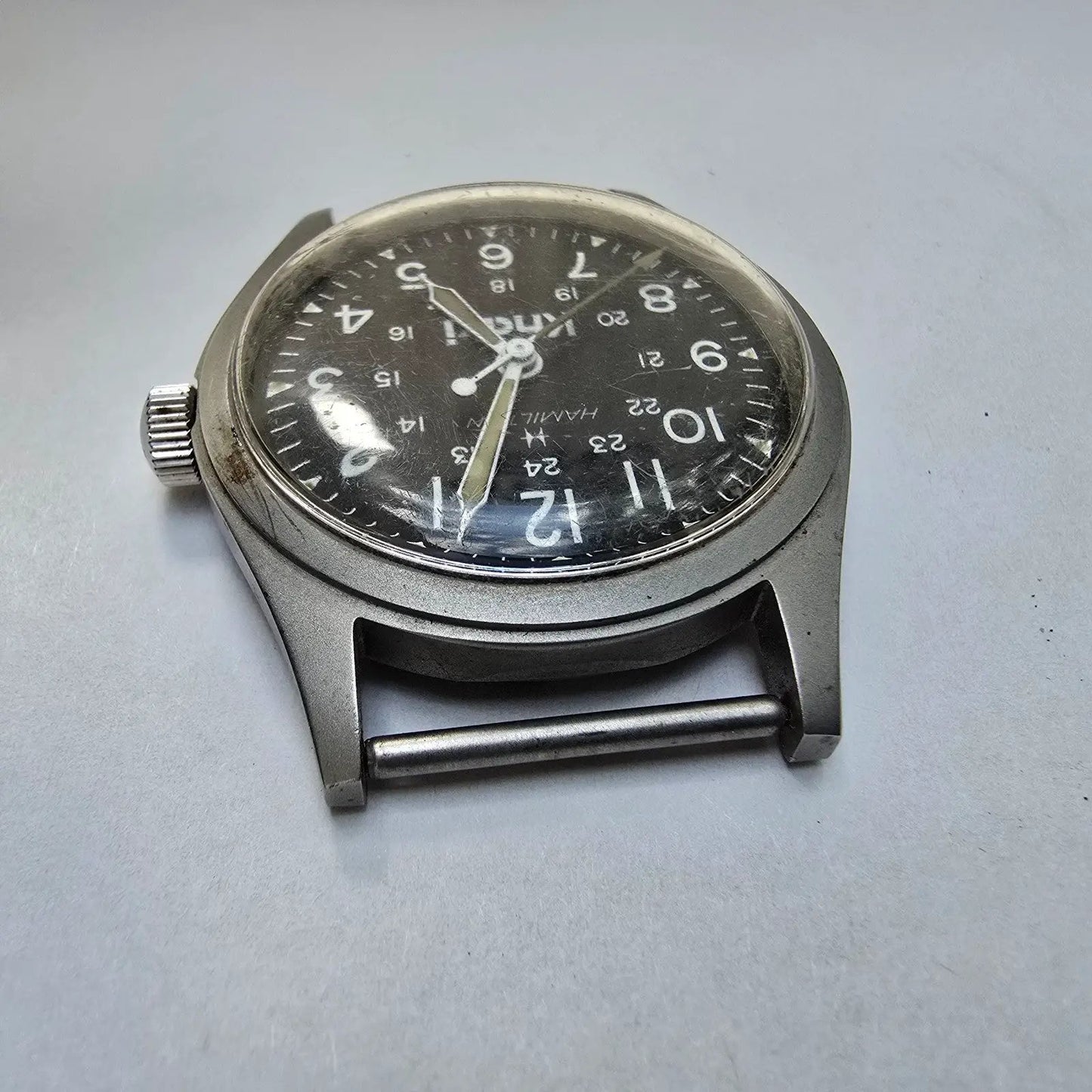 Hamilton Khaki Watch Men 33mm Black Dial Gray Tone Manual Wind 9415 PARTS8