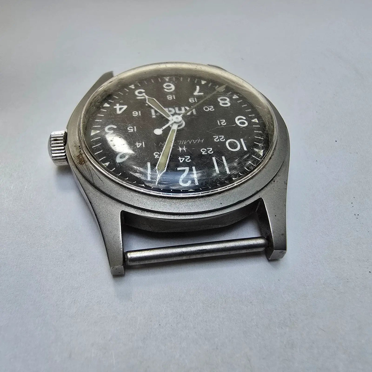 Hamilton Khaki Watch Men 33mm Black Dial Gray Tone Manual Wind 9415 PARTS8